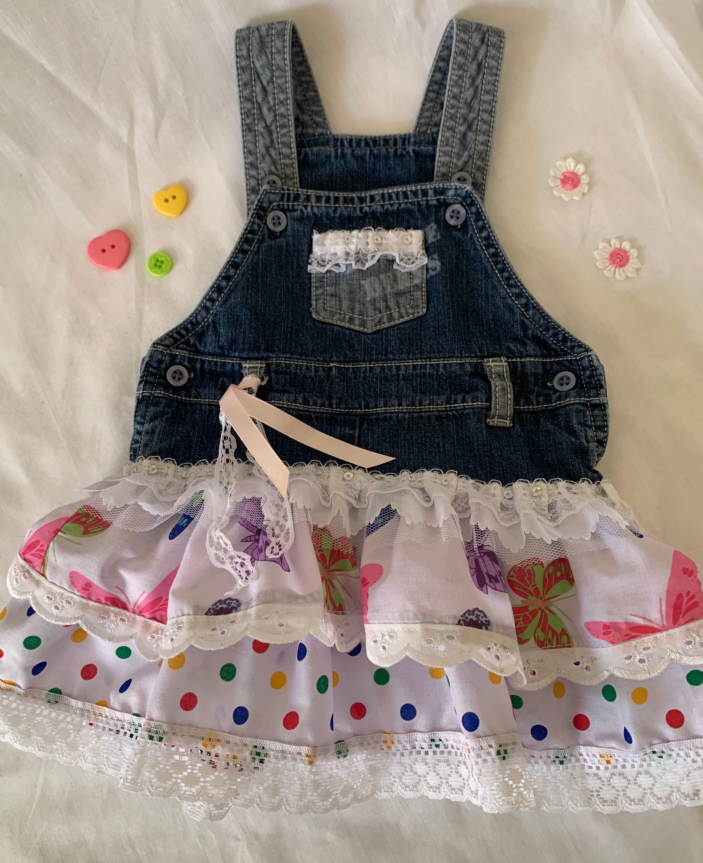 Baby Denim Overall Tutu Dress/ Dungaree Dress/Denim