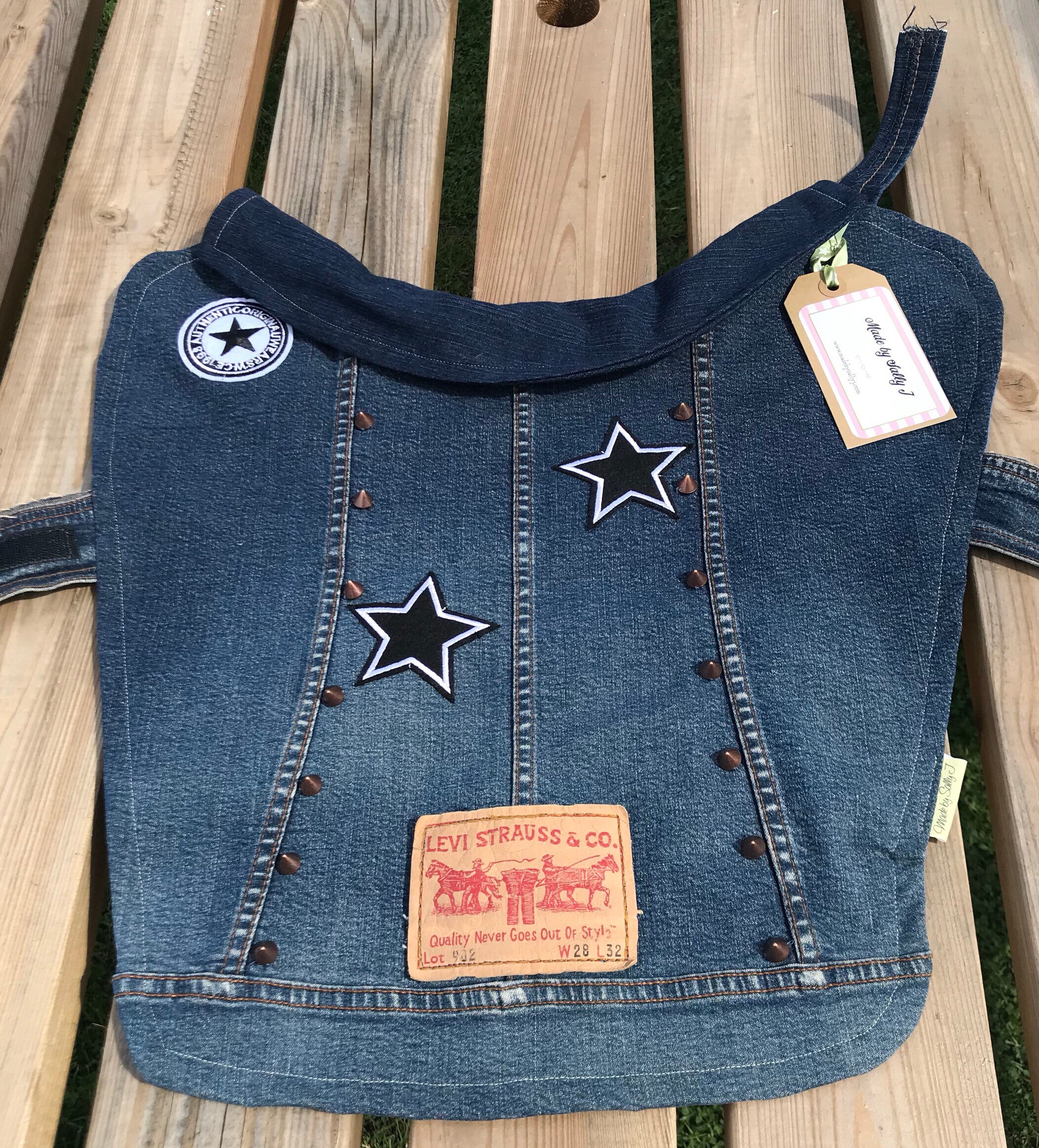 Denim Levi Dog Jacket // upcycled dog coat