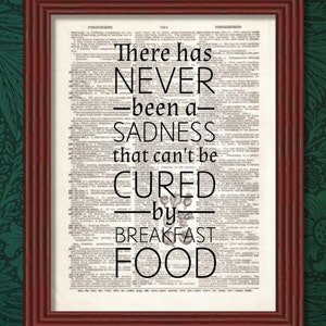 Dictionary Art Print There Has Never Been a Sadness  Bacon Dorm Decor Breakfast Food Parks & Rec Ron Swanson Leslie Knope B2G1