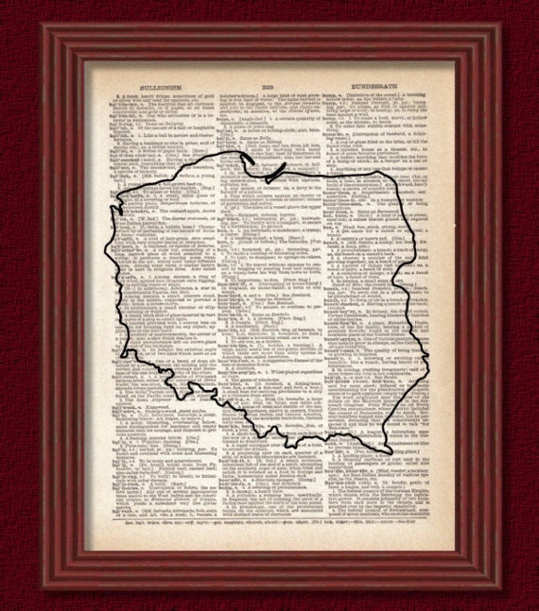 Dictionary Art Print Map of Poland Eastern Europe Polish Etsy