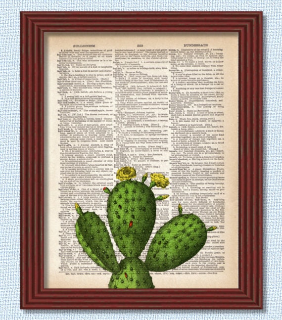 Dictionary Art Print Tiny Cactus Decor Wall Desert Yellow Flower Office  Study Den Birthday Hostess Gift B2G1 - Etsy