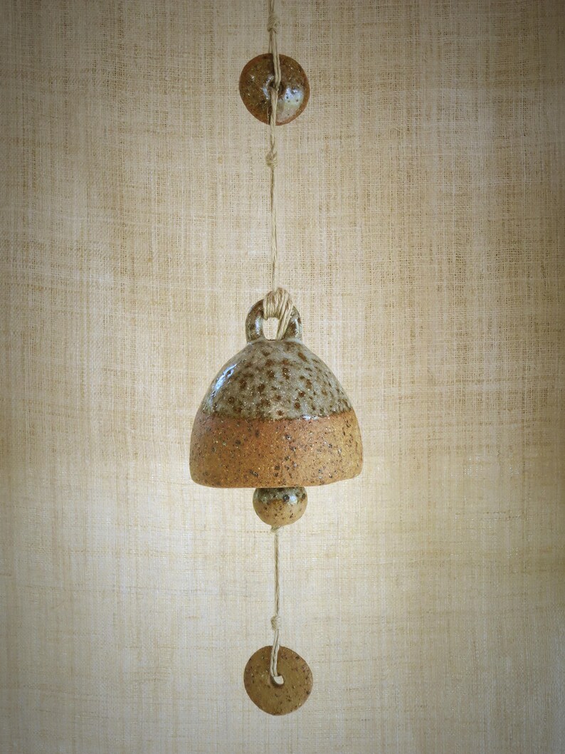 Stoneware ceramic hanging bell Etsy