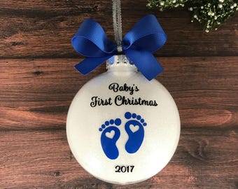 Babys First Christmas Ornament Personalized, Baby Gift Boy, Newborn Gift, Baby Boy Gift, Baby Ornament, Baby First Christmas Ornament Baby