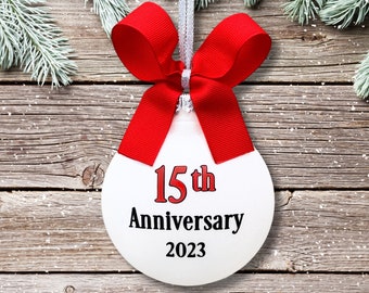 15th Anniversary Ornament, 15 Year Anniversary Gifts For Husband, 15 Year Anniversary Gifts For Wife, 15th Wedding Anniversary Gift For Him