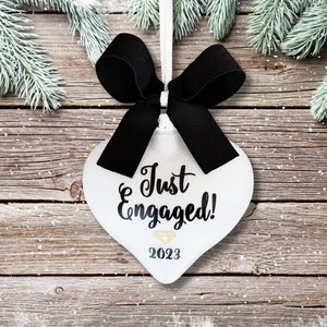 Personalized Engagement Gift, Engagement Ornament, Engagement Christmas Ornament, Engaged Ornament, Engaged Christmas Ornament, Just Engaged
