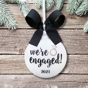 Engagement Ornament, Engagement Gift, Engaged Ornament Personalized, Engagement Christmas Ornament, Engaged Gift, Engaged Christmas Ornament image 1