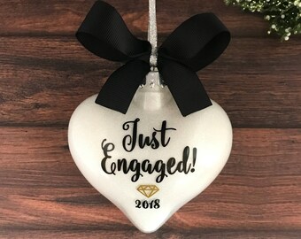 Personalized Engagement Gift, Engagement Ornament, Engagement Christmas Ornament, Engaged Ornament, Engaged Christmas Ornament, Just Engaged