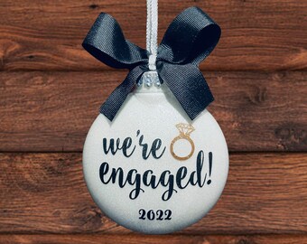 Engagement Ornament, Engagement Gift, Engaged Ornament Personalized, Engagement Christmas Ornament, Engaged Gift, Engaged Christmas Ornament