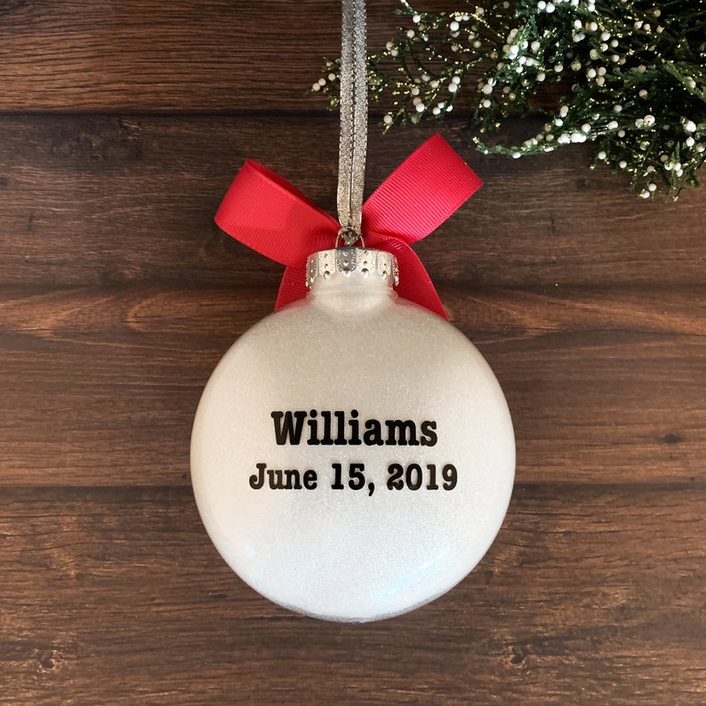 Wedding Gift For Couple Wedding Christmas Ornament Newlywed Gift Personalized Wedding Ornament Newly Wed Gifts Flamingo Wedding
