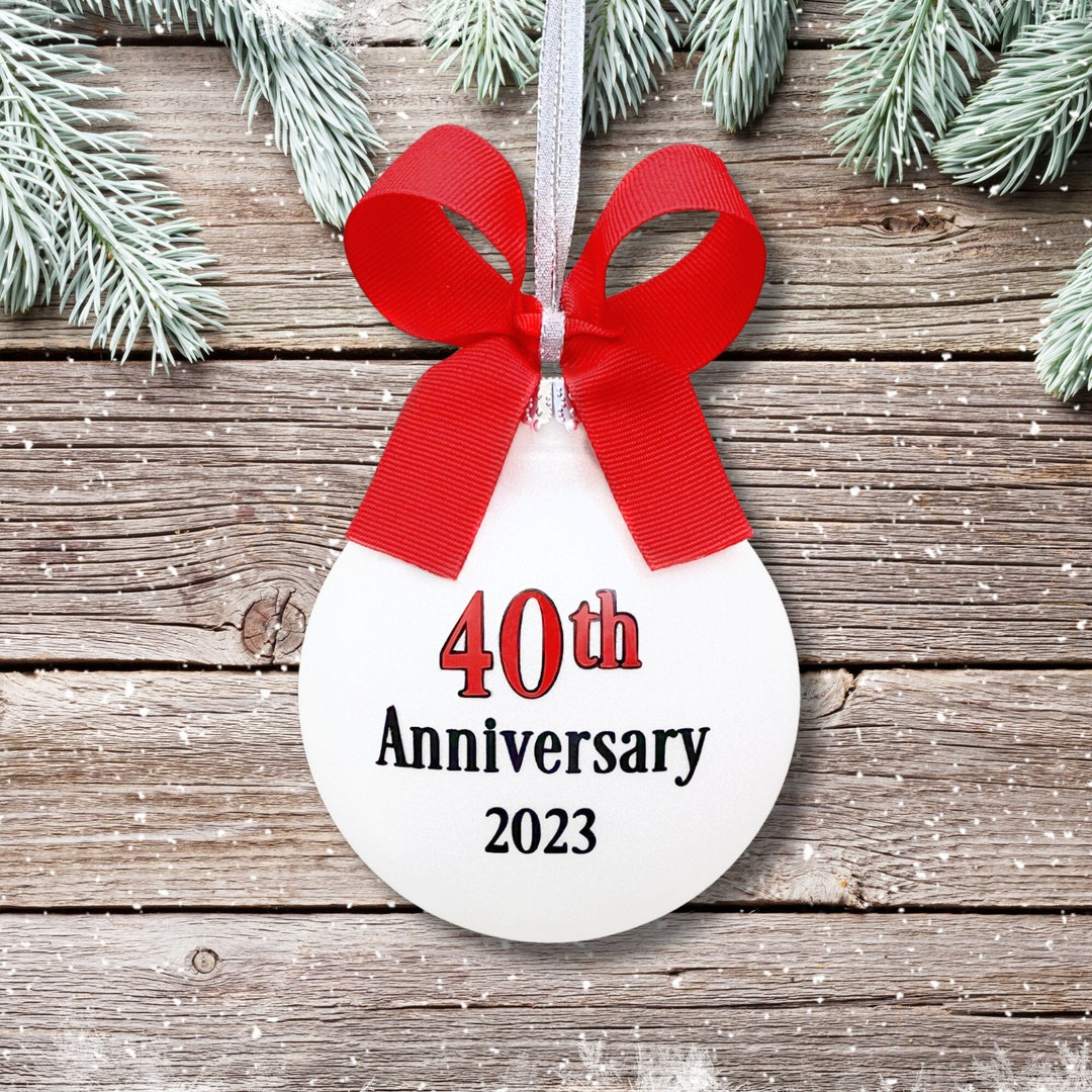 40th Anniversary Ornament, 40th Wedding Anniversary Gift, Ruby Wedding Anniversary Gift for