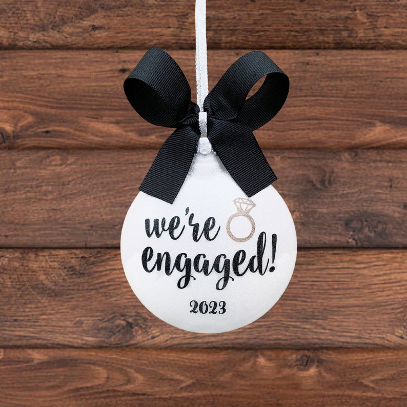 Engagement Ornament, Engagement Gift, Engaged Ornament Personalized, Engagement Christmas Ornament, Engaged Gift, Engaged Christmas Ornament image 9