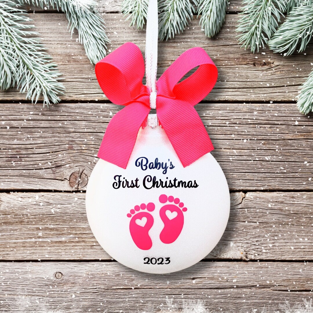 Babys First Christmas Ornament Baby Girl, Baby Gift Personalized, New