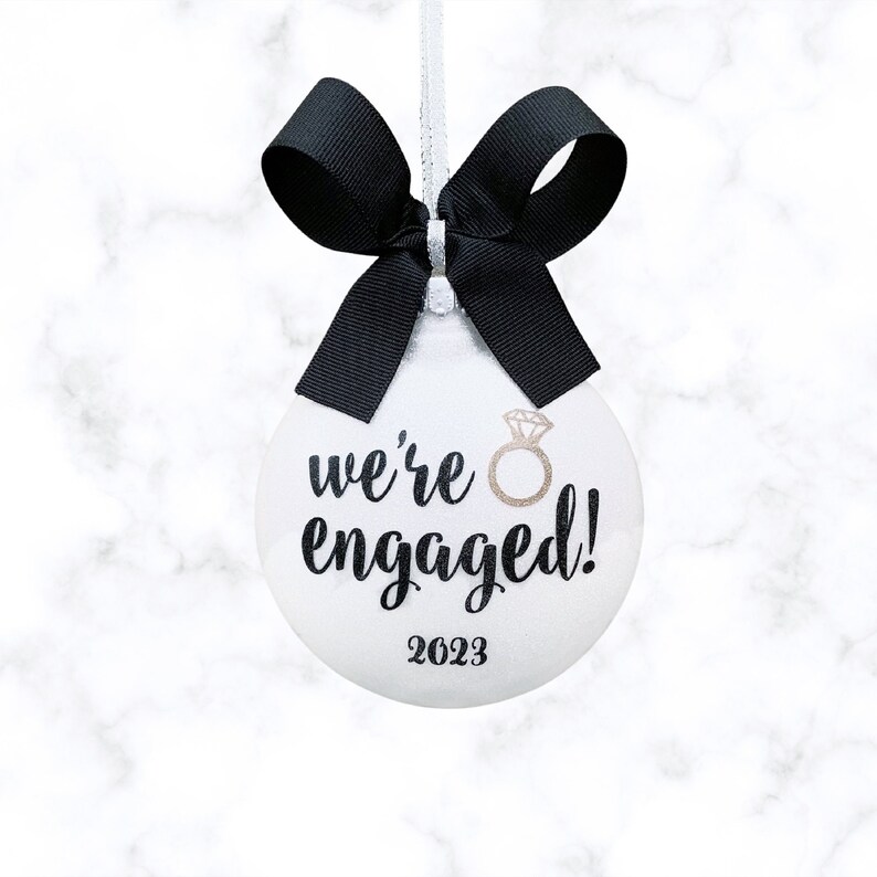 Engagement Ornament, Engagement Gift, Engaged Ornament Personalized, Engagement Christmas Ornament, Engaged Gift, Engaged Christmas Ornament image 7