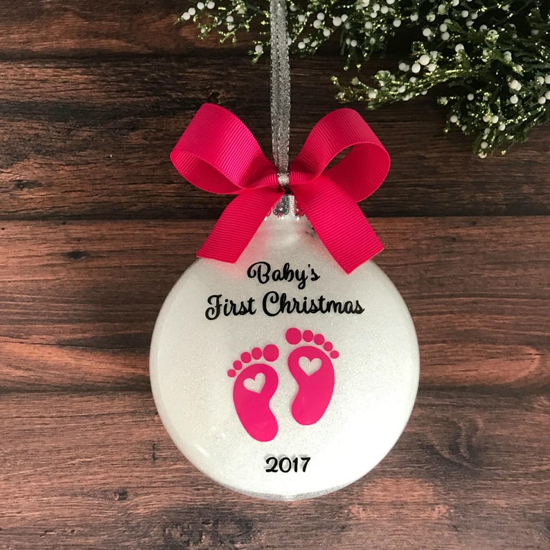 Babys First Christmas Ornament Baby Girl Baby Gift Etsy