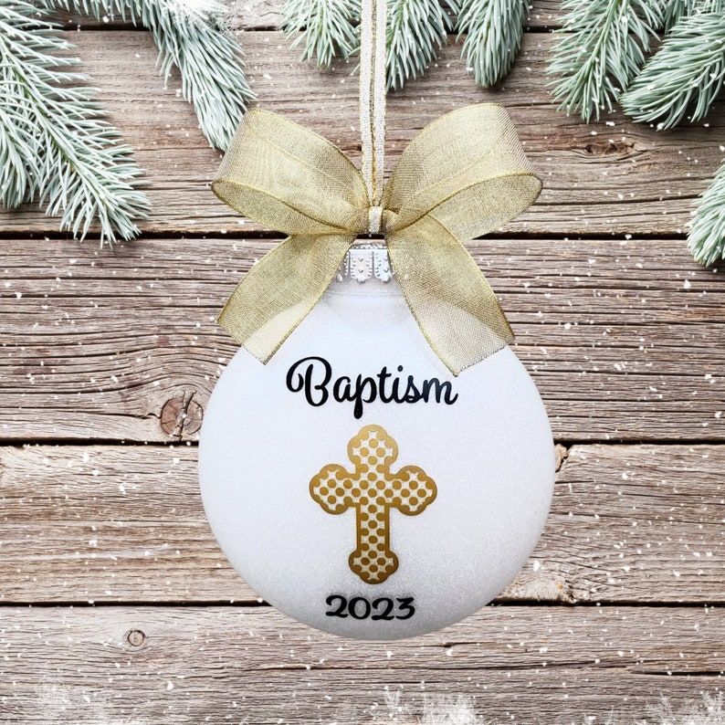 Baptism Ornament, Boy Baptism Gift Girl, Baby Baptism Gift Boy, Baby Christening Gifts, Baptism Boy, Adult Baptism Gift, Goddaughter Gifts image 1