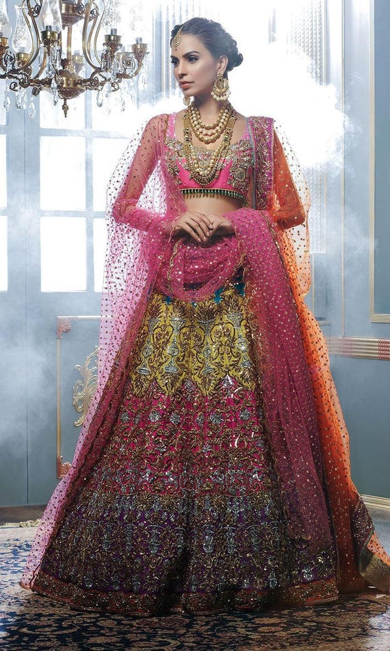 multicolor lehenga designs