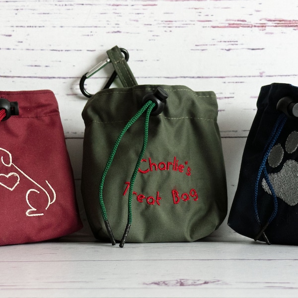 Waterproof Dog Treat Bag with Motif - Dog Treat Bag - Training Dog Pouch - Clip on Dog Treat Bag - Dog Walkers Pouches - Pocket Liner