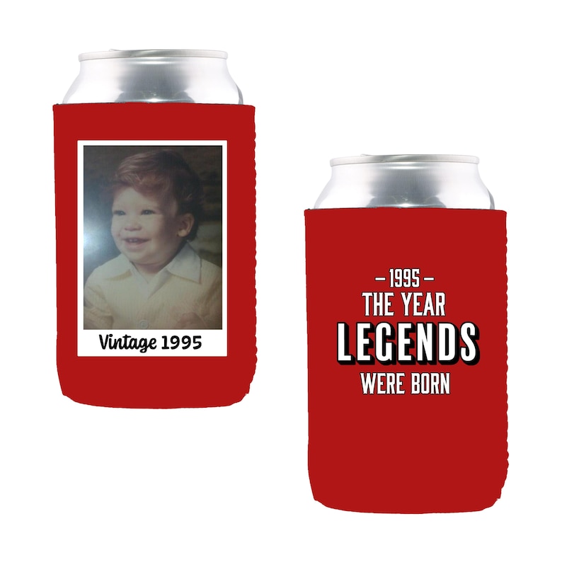 Custom Neoprene Can Cooler: Personalized Photo Beverage Holder, Party Favor immagine 1