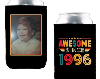 Custom Neoprene Can Coolers, Personalized Photo Beverage Holder, Birthday Favors