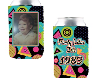 Custom Can Coolers, Personalized Neoprene Beverage Holders, Wedding, Birthday Favors