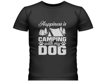 Custom Dog Shirt, Unisex Adult, T-Shirt, Pet Graphic, Camping, Outdoors, Dog, Black, Short Sleeve, Crew Neck,