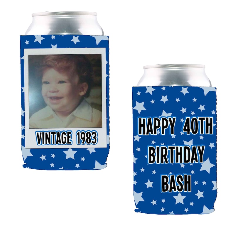 Custom Can Cooler, Neoprene, Sleeve, Personalized, Beverage, Insulator, Holder, Photo, Wedding, Birthday, Reunion, Party, Fully Customizable image 5