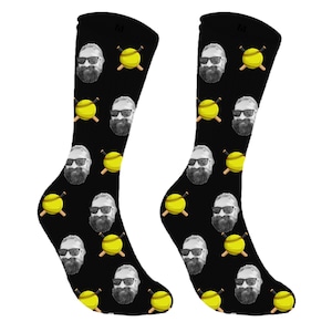 Custom Face Knee High Socks: Personalized Photo Softball Team Socks