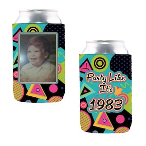 Custom Neoprene Can Cooler: Personalized Photo Beverage Holder, Party Favor immagine 13