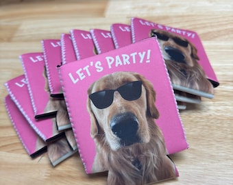Personalized Neoprene Can Holders, Custom Photo Wedding & Birthday Favors