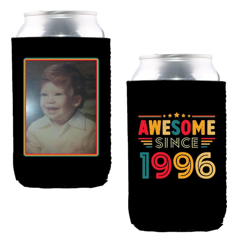 Custom Neoprene Can Cooler: Personalized Photo Beverage Holder, Party Favor immagine 7