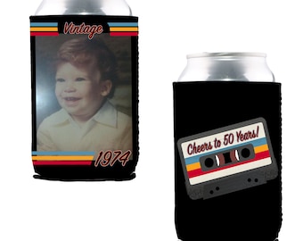 Custom Neoprene Can Holder | Personalized Photo Beverage Cooler, Party Favors Gift