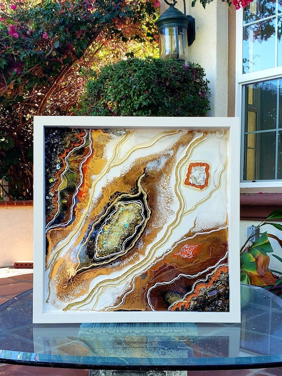 Dimensional paint and resin art