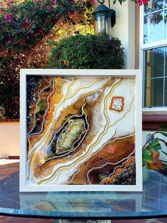 Dimensional paint and resin art