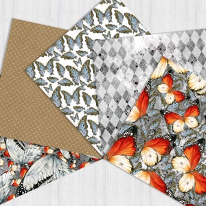 Butterflies Digital Paper Pack Watercolor Seamless Patterns Romantic ...