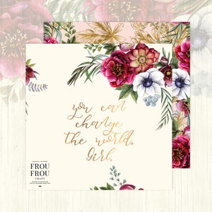 Girl Boss Paper Pack, Romantic Floral Paper Pack, Feminine Planner ...