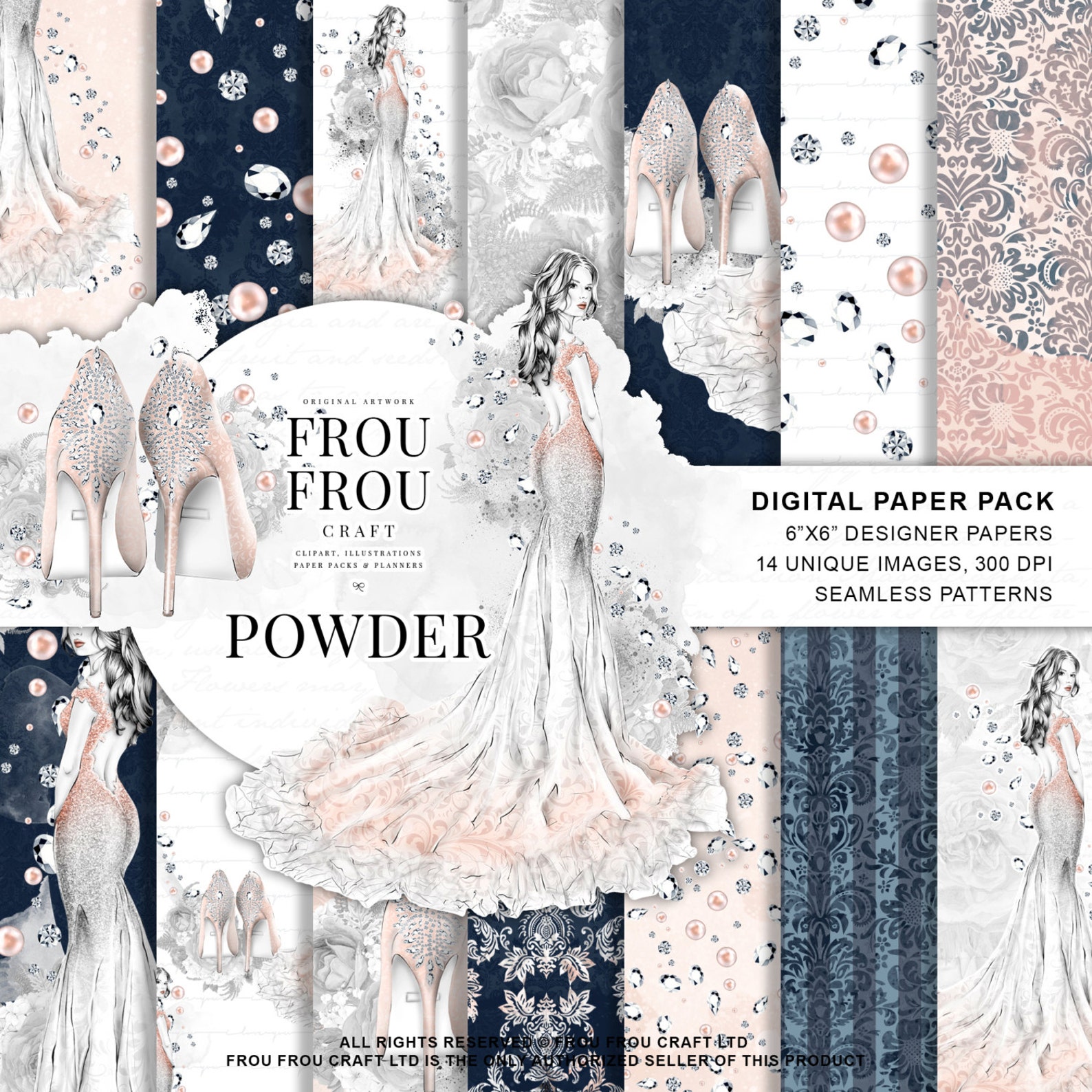 Wedding Paper Pack Bridal Shower Printable Invitation DIY - Etsy