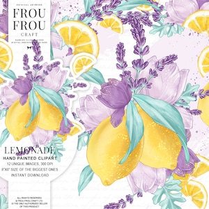 Imágenes prediseñadas de limones, clipart de lavanda, clip de limonada, imágenes prediseñadas de primavera, clip de verano, imágenes prediseñadas de frutas, imágenes prediseñadas de pastel de pastel, imágenes prediseñadas de acuarela