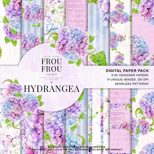 Paper Craft Supplies & Tools Watercolor Paper Pack Hydrangea Scrapbook ...