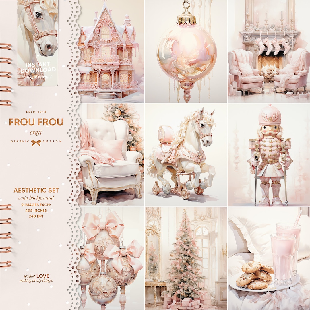 Pink Pastel Christmas Planner Stickers - Festive Holiday Clip Art ...