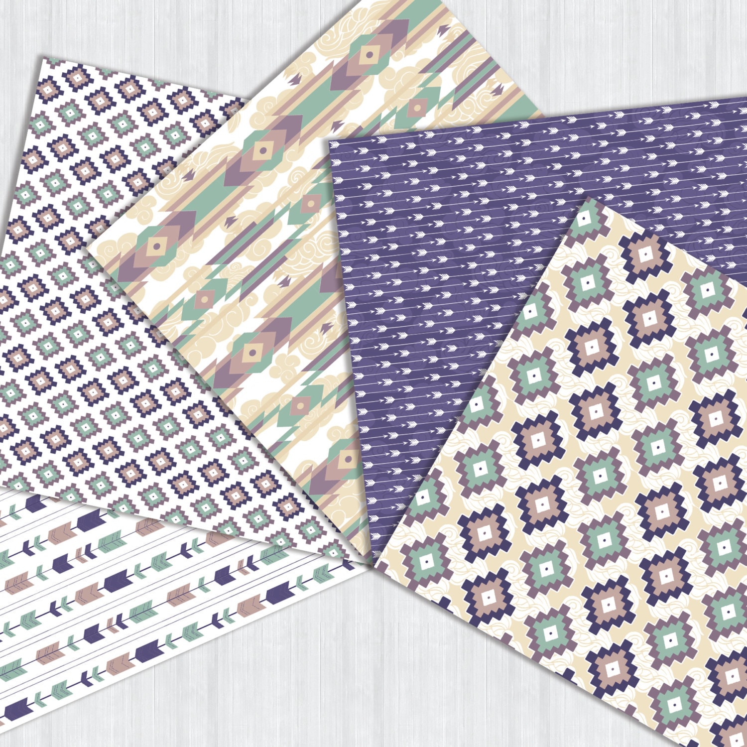 Aztec Digital Paper Pack Instant Download Seamless Patterns Tribal ...