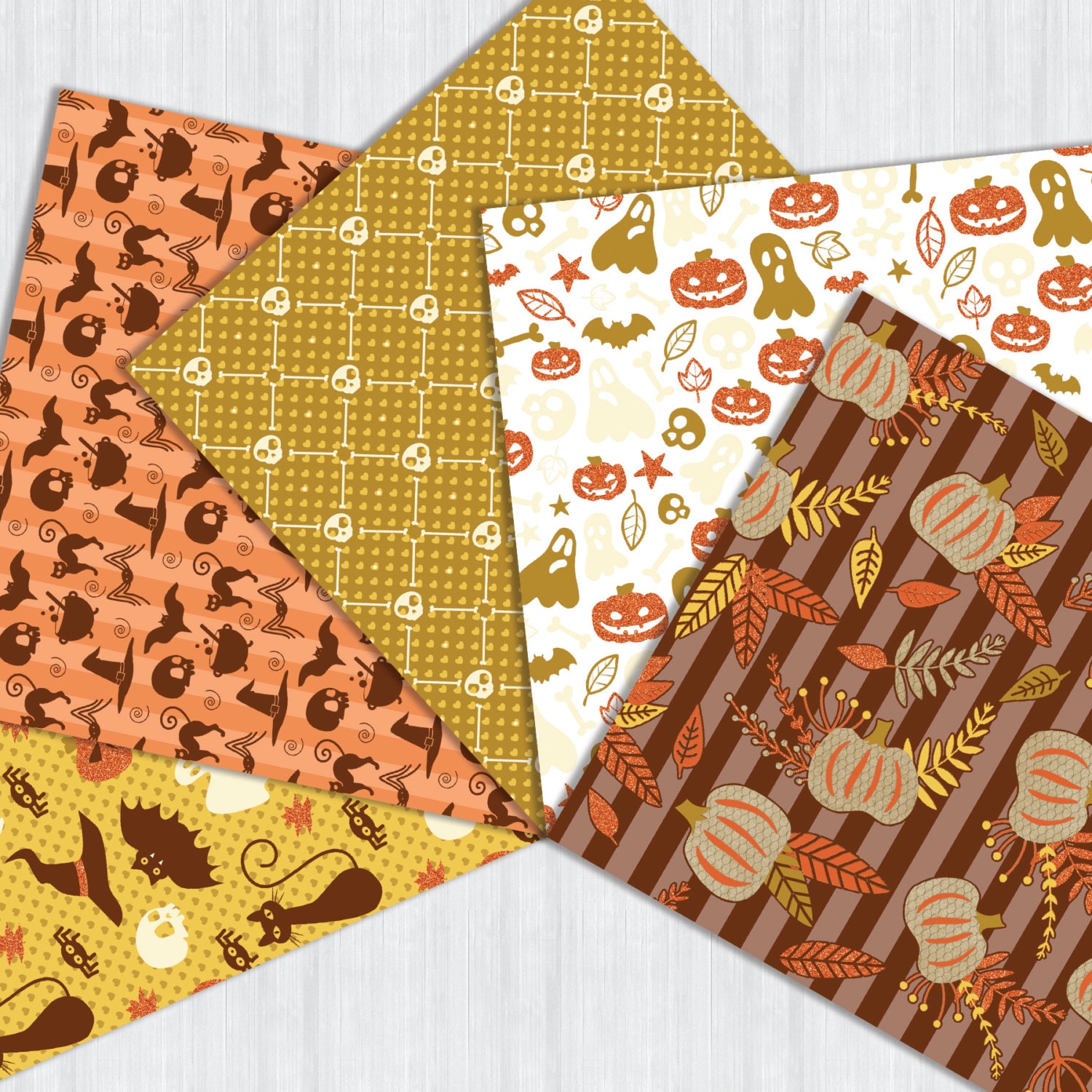 Autumn Paper Pack Halloween Scrapbook Instant Download | Etsy