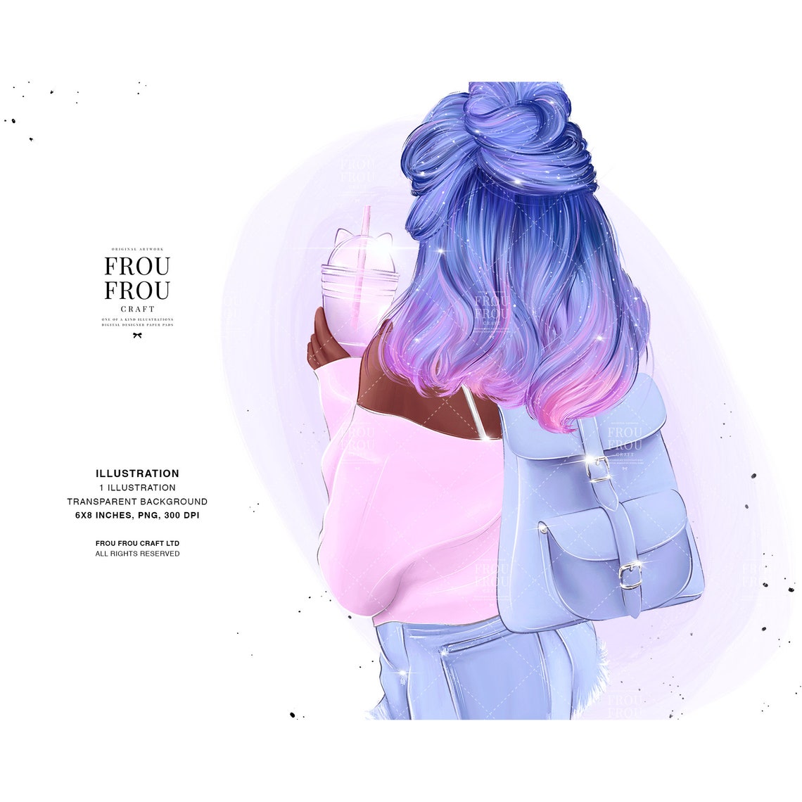 Unicorn Mermaid Clipart Fashion Girly Illustration Pastel - Etsy