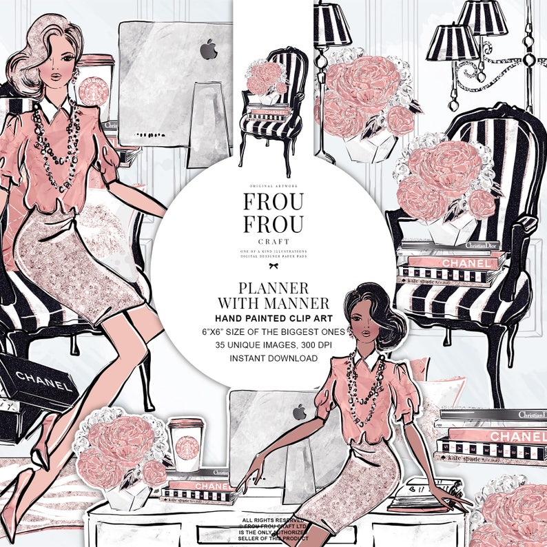 Planer Mädchen Clipart Mädchen Chef Aufkleber Fashion