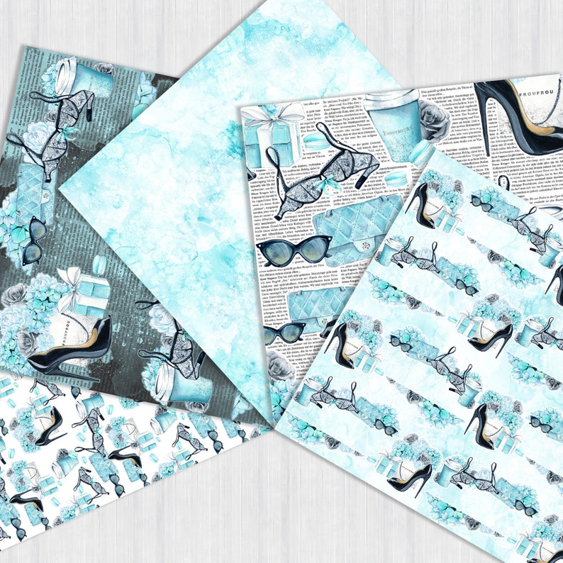 Fashion Paper Pack Digital Scrapbook Printable Background | Etsy