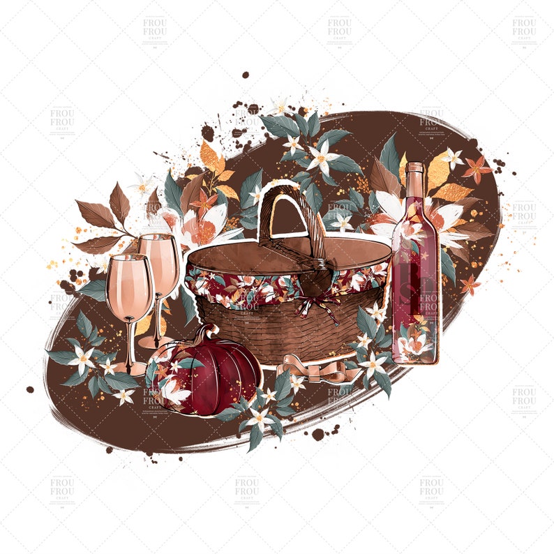 Fall Clip Art Autumn Planner Stickers Floral Leaves Picnic Mint Red Planner Supplies Thanksgiving Pumpkin Rose Gold Planner Cover