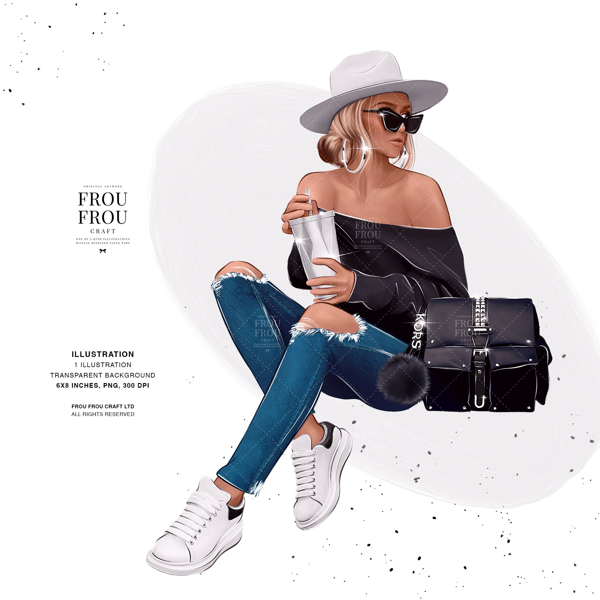 Print on Demand Graphics Fashion Illustration Girly Clip Etsy