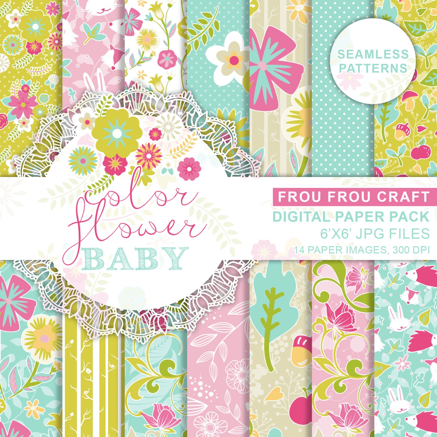 Baby Blue Digital Scrapbook Paper Cute Printable Nursery Etsy