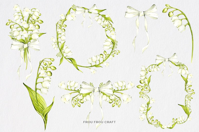 Lily of the Valley Clipart Watercolor Flowers Wedding DIY Pack Spring ...