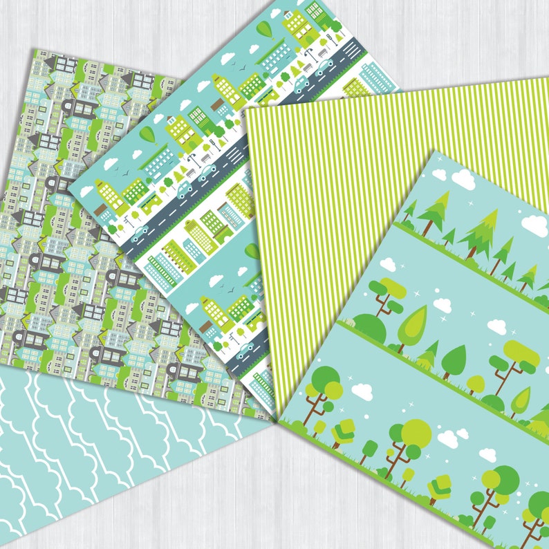 City Digital Paper Pack Instant Download Seamless Patterns - Etsy
