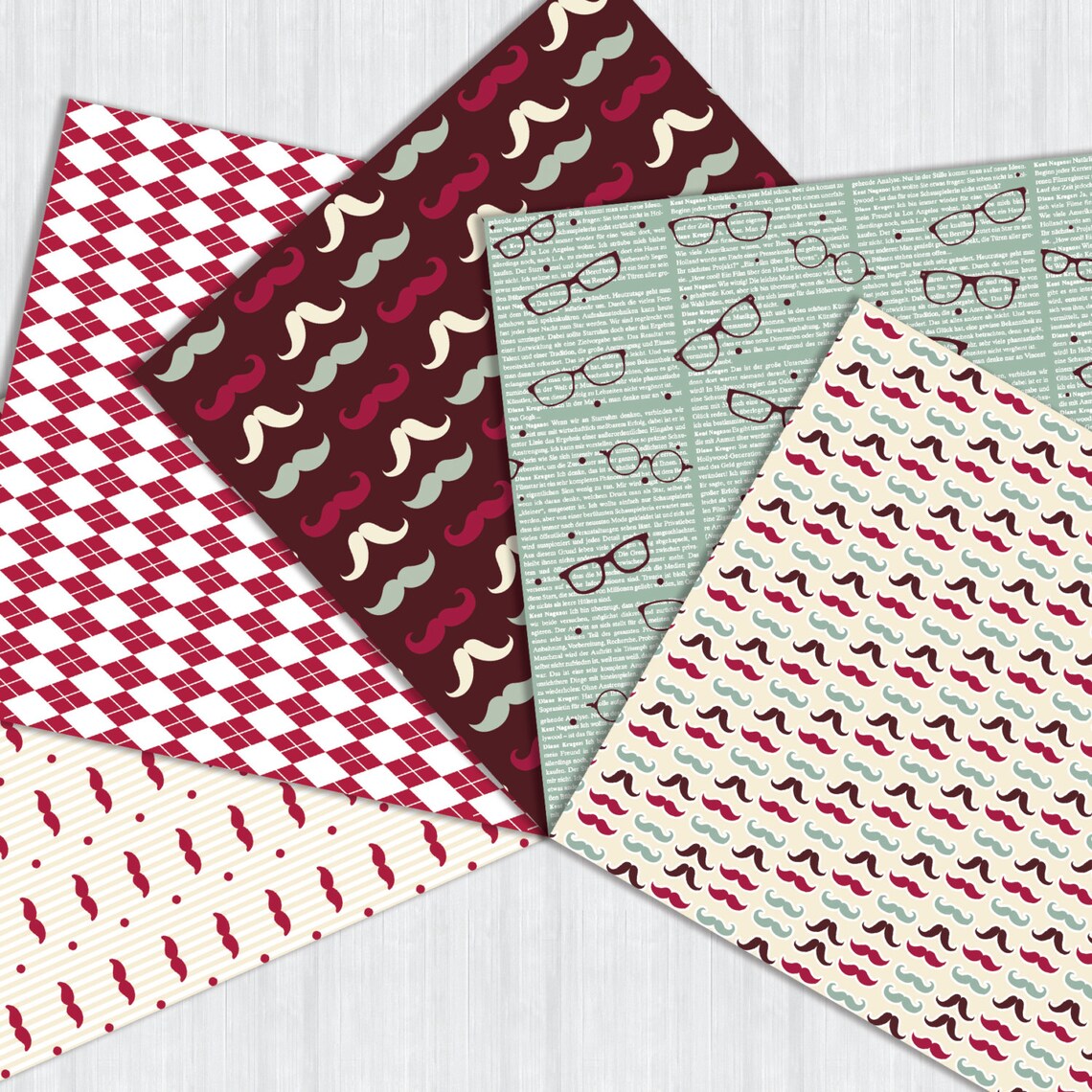Father Gift Wrapping Paper Hipster Digital Paper Gentleman Etsy
